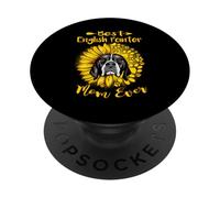 Best English Pointer Dog Mom Ever Sunflower Funny Paw Lover PopSockets PopGrip Adhesivo