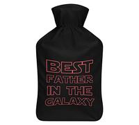Best Father In The Galaxy - Botella de agua de goma con cubierta de felpa suave, bolsa de agua caliente para invierno, manos y pies, protección contra el frío, 1000 ml