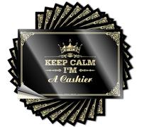 Best Feminist Stickers - Calcomanías extraíbles con texto en inglés "Keep Calm I'm A Cashier" (6 x 9 cm)