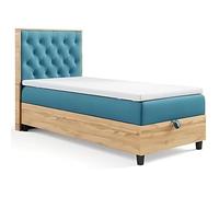 Best For Home - Cama con somier Trinity K-14 Plate Single Bonell colchón de muelles con sobrecolchón | Cama individual | Cama con somier de 80 x 200 cm con cajón | Cabecero tapizado | Entrega al