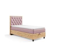 Best For Home - Cama con somier Trinity K-14 Plate Single Bonell colchón de muelles con sobrecolchón | Cama individual | Cama con somier de 80 x 200 cm con cajón | Cabecero tapizado | Entrega al