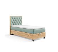 Best For Home - Cama con somier Trinity K-14 Plate Single Bonell colchón de muelles con sobrecolchón | Cama individual | Cama con somier de 90 x 200 cm con cajón | Cabecero tapizado | Entrega al