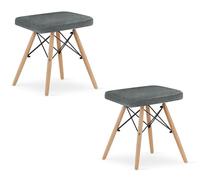 Best for home Stool - Tela gris / piernas naturales x 2