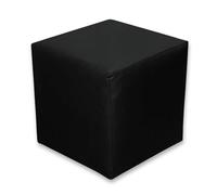 Best For Home Taburete con forma de cubo, cojín de suelo, puf de piel sintética, reposapiés para salón, reposapiés acolchado, 40 x 40 x 40 cm, otomano (negro)