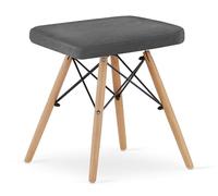 Best For Home Taburete - terciopelo gris/patas naturales x 1