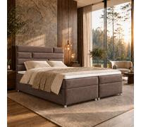 Best For Home Trinity K-5 Cama con somier | Cama tapizada 200x200 con cajón de Almacenamiento |Cama Matrimonio Bonell colchón de muelles 7 Zonas | Cama de Madera con cubrecolchón