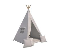 Best For Kids - Tienda Tipi para Niños (Grau) | Tienda de Campaña Infantil Interior | Carpa de Juegos con Cojines Suaves |Tipi Infantil Interior Seguro | Tienda de Juegos para niños Plegable