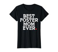 Best Foster Mom Ever Camiseta gráfica económica, Mujer, Negro, L