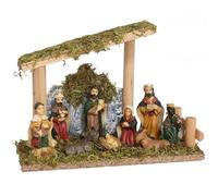 BEST&FREE Belen Navidad Completo con 9 Figuras Belen Navidad 20x15cm. Incuido Portal De Belen o Pesebre para Belenes De Navidad. Completa Tu Portal De Belen con Las Figuritas De Belén.
