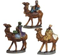 BEST&FREE X3 Figuras Reyes Magos con Camellos para Belén de Navidad 10 cm. Completa tu Portal con Las Tres Figuritas del Nacimiento.