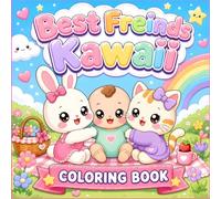 Best Freinds kawaii: Coloring Book for kids, 50 cute images bold and easy for cheldren girls and boys âges 4-9 years