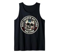 Best Frenchie Dad Bandera de Estados Unidos Bulldog Francés Patriota Amante de los Perros Camiseta sin Mangas
