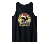 Best Frenchie Dad Ever Retro Bulldog Francés Amante Dueño Papá Camiseta sin Mangas
