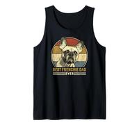 Best Frenchie Dad Ever Retro Bulldog Francés Amante Dueño Papá Camiseta sin Mangas