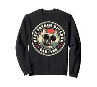 Best Frenchie Dad Ever Retro Bulldog Francés Amante Dueño Papá Sudadera