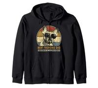 Best Frenchie Dad Ever Retro Bulldog Francés Amante Dueño Papá Sudadera con Capucha