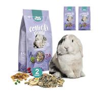 Best Friend Alimento Completo para Conejos Enanos con Bayas de Rosa mosqueta, Guisante en Copos de Guisante, algarroba, UVA sultanina, Paquete de 2 Paquetes. Alimento para roedores con Ingredientes