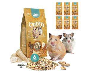 Best Friend Alimento Completo para hámsters con Semillas de Calabaza, Cacahuetes, chirivía deshidratada. Alimento para roedores con Ingredientes Naturales, Fabricado en Italia | Paquete de 6 Paquetes