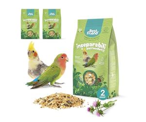 Best Friend Alimento Completo para inseparables y periquitos, Paquete de 2 Paquetes. Alimento para pájaros con Cardo Mariano. Ingredientes Naturales, Fabricado en Italia