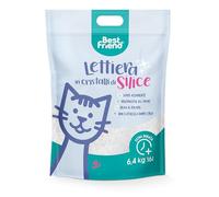 Best Friend - Arena para Gatos con Cristales de sílice de 16 l. Arena sin Polvo, Suave para Las Patas y súper Absorbente, tamaño Grande