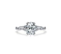 Best Friends - Anillos únicos de oro blanco de 14 quilates, elegantes 8 garras de 1,5 quilates, moissanita ovalada, tamaño I 1/2