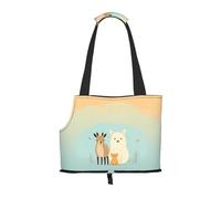 Best Friends - Bolsa de hombro plegable portátil con estampado de animales, adecuada para llevar mascotas pequeñas