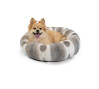 Best Friends by Sheri Cama para Perro con Donut calmante de Piel sintética con Estampado Lux, Gris, 23 x 23 Pulgadas