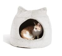 Best Friends by Sheri Meow Hut - Casita para Gatos y Perros - Recubierta con Pelo - Marfil - Pequeña