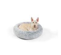 Best Friends by Sheri SnuggleSoft - Cama calmante de Piel de Conejo sintética con Espuma viscoelástica para Perros y Gatos, Gris, 23 x 23 Pulgadas
