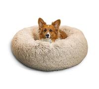 Best Friends by Sheri The Original Calming Donut - Cama para Perros y Gatos - Funda de Pelo sintético con Cremallera de Quita y pon - Lavable a máquina - Marrón grisáceo - 76 x 76 cm - M