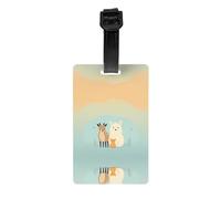 Best Friends - Etiqueta de equipaje con diseño de animales, 8,4 x 5,3 cm, extraíble