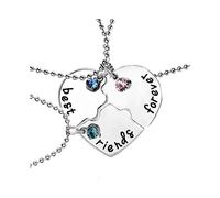 Best Friends Forever and Ever Friendship Necklaces for 3/4,Alloy Heart Matching Puzzle Piece BBF Pendant Necklace Friendship