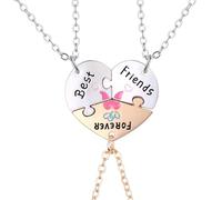 Best Friends Forever Collares para 3 Niñas, Collar de Amistad de Rompecabezas de Corazón, BFF Collares a Juego, Joyería de Amistad San Valentín Cumpleaños para Mujeres Niñas Madre Amigos Hermanas