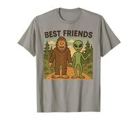 Best Friends Funny Bigfoot y Alien Cryptid, OVNI, Ciencia ficción Camiseta