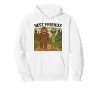 Best Friends Funny Bigfoot y Alien Cryptid, OVNI, Ciencia ficción Sudadera con Capucha