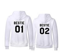 Best Friends Sudaderas para Dos Mujeres Mejores Amigas Sudaderas con Capucha BFF Sudaderas Ni?a BFF Regalos Bestie 01 02 Hoodies Hermana Manga Larga Negro Blanco Gris 1 Pieza
