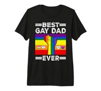 Best Gay Dad Ever LGBTQ Rainbow Flag LGBT Pride Month Camiseta Premium