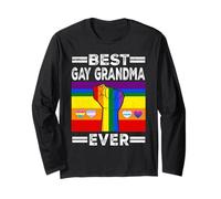 Best Gay Grandma Ever LGBTQ Rainbow Flag LGBT Pride Month Manga Larga