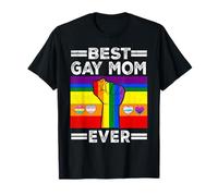 Best Gay Mom Ever LGBTQ Rainbow Flag LGBT Pride Month Camiseta