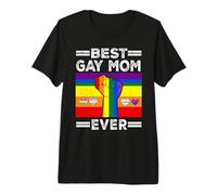 Best Gay Mom Ever LGBTQ Rainbow Flag LGBT Pride Month Camiseta Premium