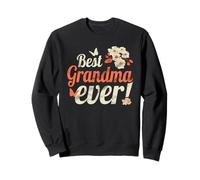 Best Grandma Ever Abuela diseño Floral Vintage Sudadera