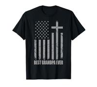 Best Grandpa Ever Christian Patriotic Grandpa Día del Padre Camiseta