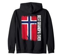 Best Grandpa Ever Noruega Bandera Noruega Granddad Wear Sudadera con Capucha