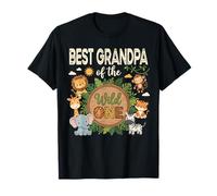 Best Grandpa of The Wild One Safari Primer Cumpleaños Camiseta