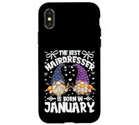 Best Hairdresser GNOME For Funny Barber Who Born In January Carcasa para iPhone X/XS