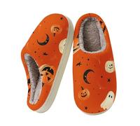 Best House Slippers For Plantar Fasciitis For Men Supersoft - Zapatillas de | Zapatillas cálidas para mujer con suela fija, peluche, fantasma, suela gruesa, para adultos, farol de calabaza