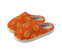 Best House Slippers For Plantar Fasciitis For Men Supersoft - Zapatillas de | Zapatillas cálidas para mujer con suela fija, peluche, fantasma, suela gruesa, para adultos, farol de calabaza