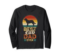 Best Lab Dad Ever, Father's Day, Labrador Retriever Daddy Manga Larga