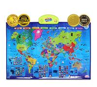 BEST LEARNING i-Poster mi Mapa Interactivo del Mundo - Juguete Educativo parlante para niños y niñas de 5 a 12 años de Edad (Versión en inglés)