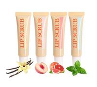 Best Lip Scrub Kit, Lip Exfoliant Scrubber, Moisturizing Lip Care, 4X Lip Scrubs Set, Lip Plumper for Dry Lips, Lip Exfoliator for Cracked Lips, Lip Care for Winter, Stocking Stuffers for Women